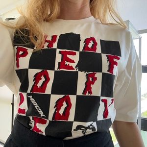 Mukzin Checkered Hope for Love Asymmetrical Top